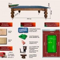 Бильярдный стол Руптур "СЕДОЙ ГРАФ", Пул 8 Футов, Ольха (борт Ясень)