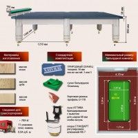 Бильярдный стол Руптур "АТТИКА", Русская пирамида 10 Футов, массив дуба 38