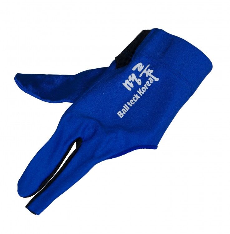 Перчатка бильярдная «Ball Teck MFO» (черно-синяя, вставка замша), защита от скольжения