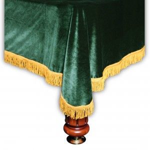 Покрывало-Чехол Милано 12фт бархат зелёное/жёлтая бахрома
