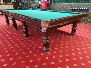 Стол 12 фт " Classic II " Сланец 45 мм .Лузы выкат. Массив красного дерева.